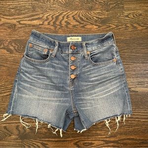 Madewell High Rise Denim Shorts: Raw-Hem, Size 26